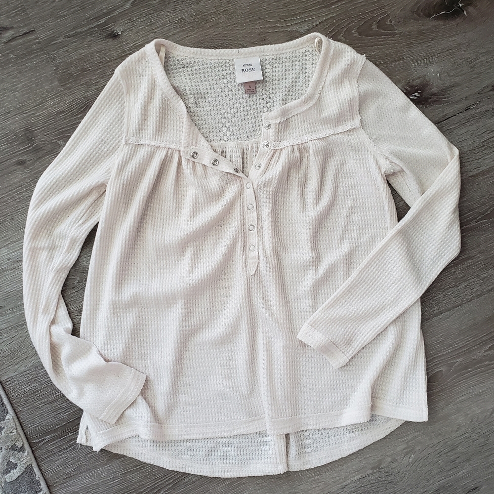 Waffle Knit Henley Tee